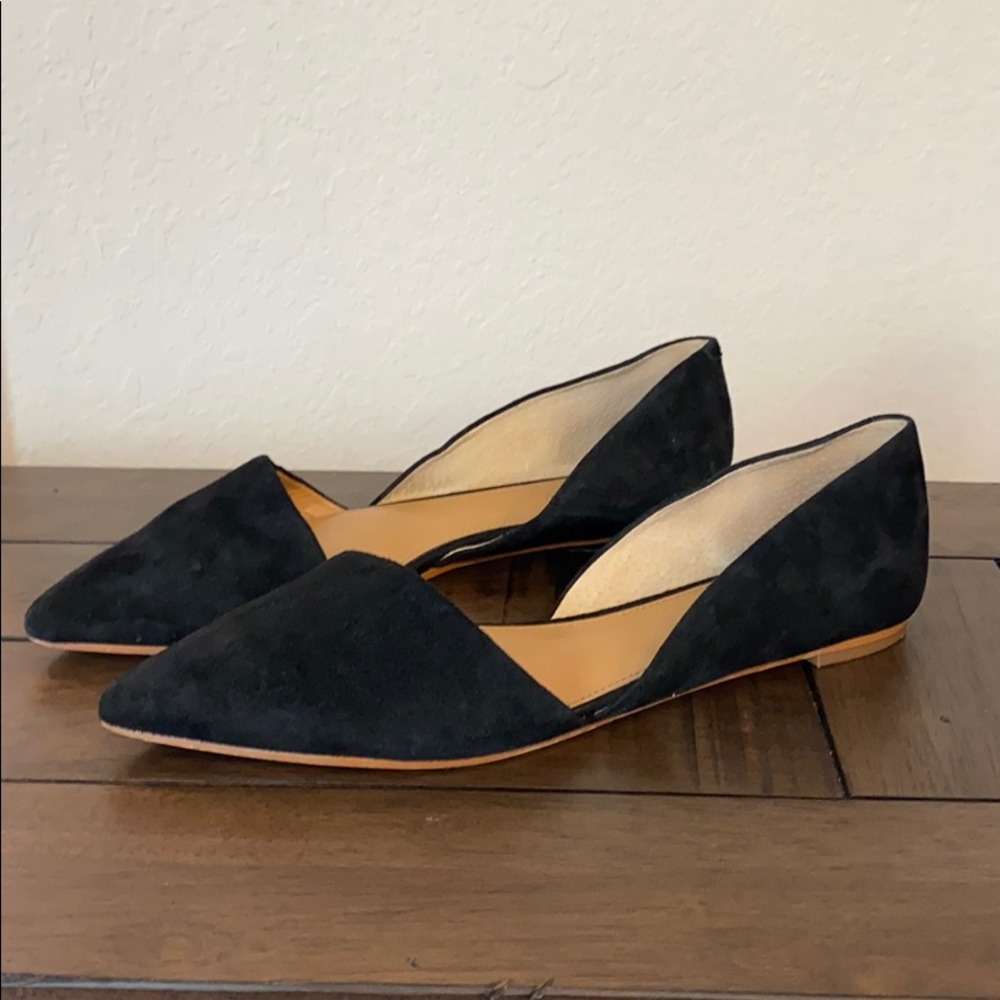 Jcrew black suede flats 9.5